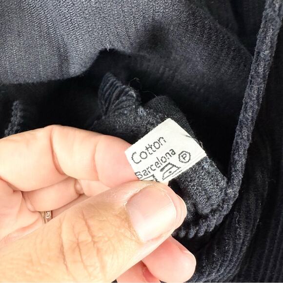 Aniela Parys Black Corduroy Cropped Straight Leg Overalls Size S Minimalist - Picture 14 of 14